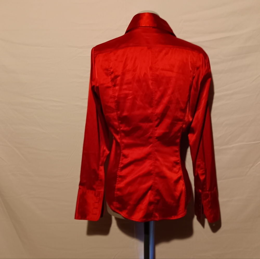 🍋NY&C Ruby Red Button-Down Shirt | Size Small - Picture 3 of 12